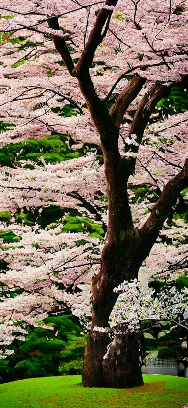 Image similar to “ a portrait photo of tyrannosaurus at a sakura tree, side shot, by shunji dodo, 8 k resolution, high quality ”