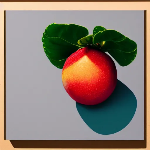 Image similar to centered hyper-realistic single piece of fruit, gray background