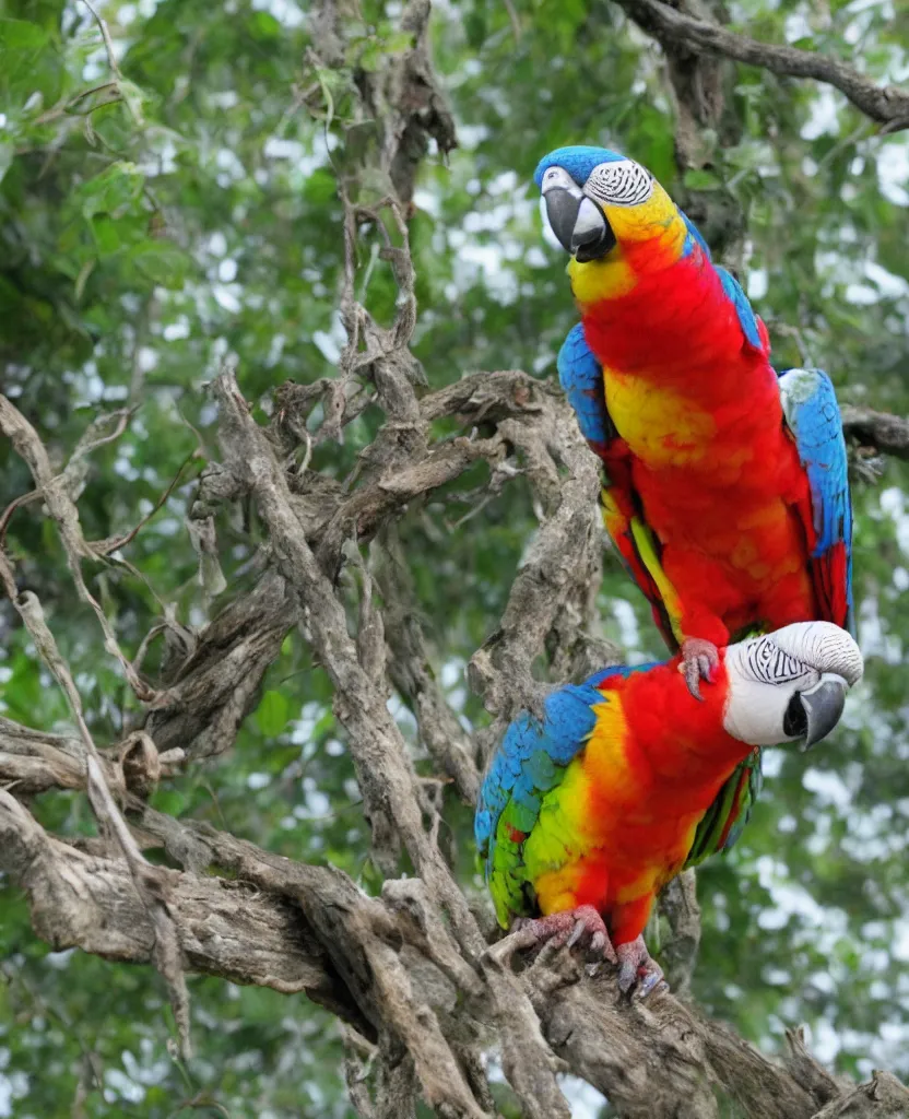 Image similar to polandrock parrot answering a cellphone