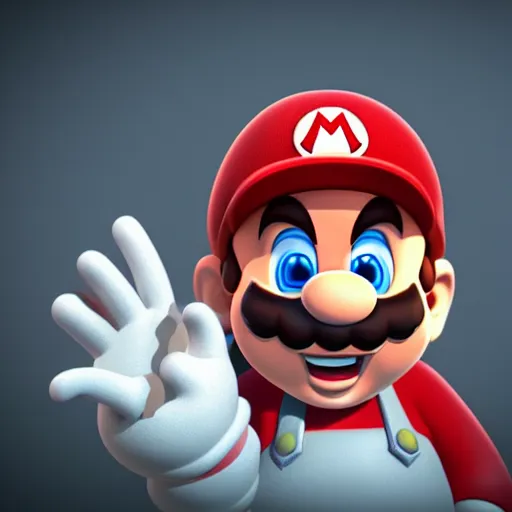 Prompt: super mario with cat face , 3d render , unreal engine