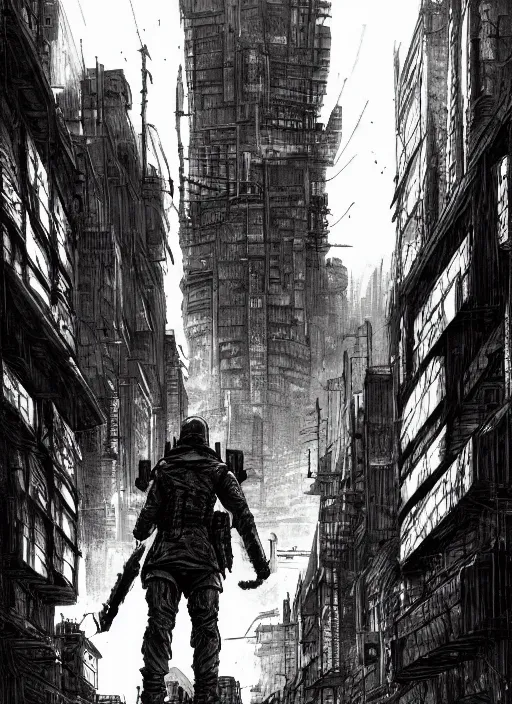 Prompt: Officer Deckard Dorohedoro, Dynamic lighting, cinematic, establishing shot, extremely high detail, photo realistic, cinematic lighting, pen and ink, intricate line drawings, post processed, concept art, artstation, matte painting, style by Raphael Lacoste, Eddie Mendoza, Q Hayashida