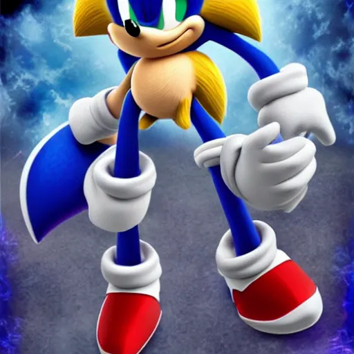 Prompt: sonic the hedgehog as a mortal kombat character