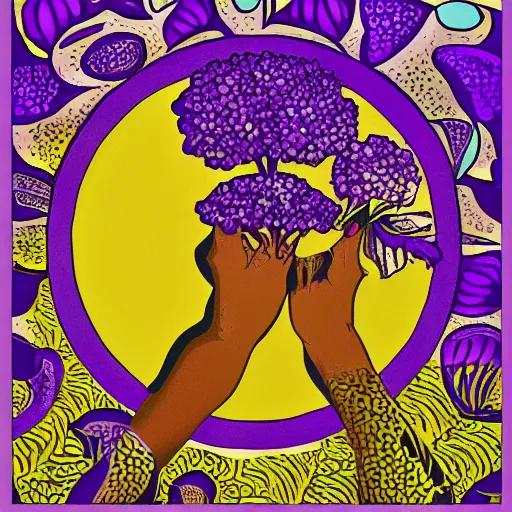 Image similar to the circle of life in the color purple