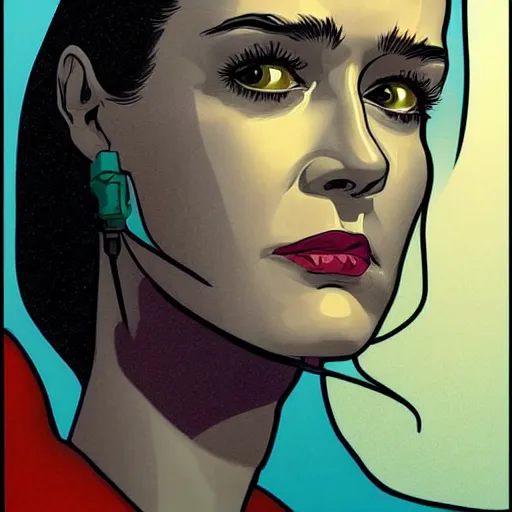 Image similar to sarah paulson retro minimalist portrait by jean giraud, moebius starwatcher comic, 8 k