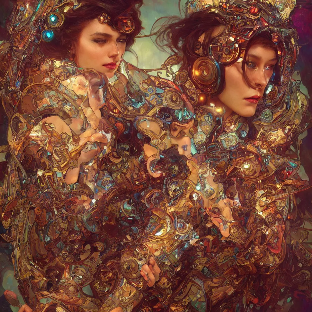 Image similar to extremely psychedelic cyborg queen of lsd. intricate, elegant, highly detailed, extremely lifelike photorealistic digital painting, artstation. steichen, gaston bussiere, tom bagshaw, cyberpunk alphonse mucha