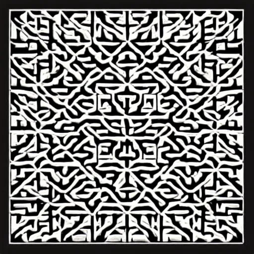 Image similar to a square vector art panel for cnc plasma, laser, geometric circuit pattern