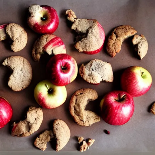 Prompt: apple fruits completely made out of cookies