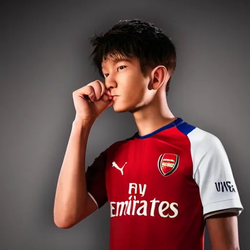 Image similar to Luffy signing for Arsenal, official, high detail, 4k, serious, studio lighting, epic, professional