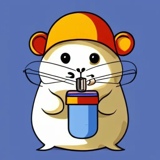 Image similar to hamster wearing a beanie smoking a bong