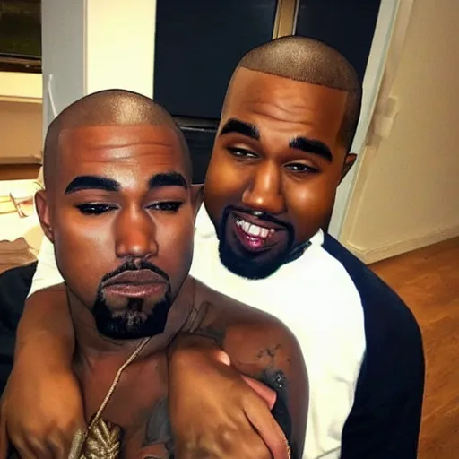 Image similar to dantdm kissing kanye west