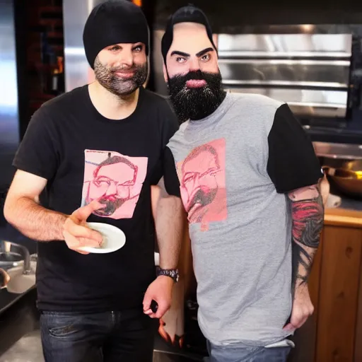 Image similar to ethan klein and keemstar on an episode of hell's kitchen