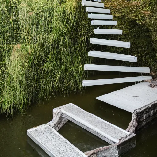 Prompt: mono stringer floating stair, photo shoot 8k