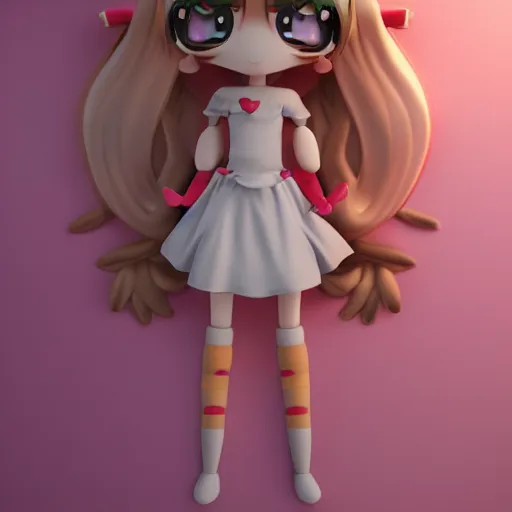 Prompt: cute fumo plush of a girl with four arms, monstergirl, blob anime, bokeh, vray