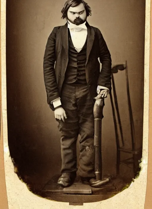 Image similar to 1 8 0 0 s style full body detailed photograph of jack black, realistic