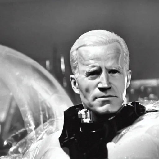 Image similar to film still of joe biden as mr. freeze.