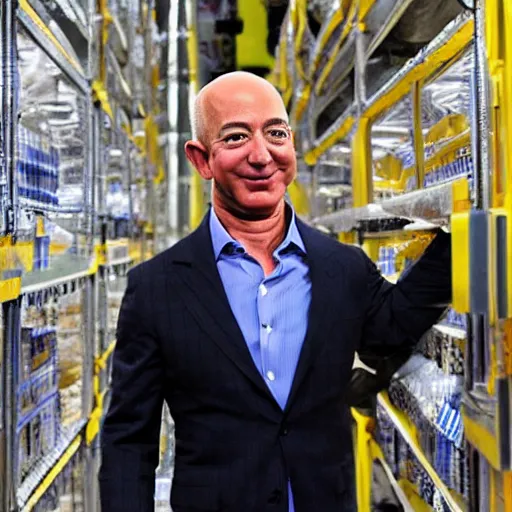 Image similar to Jeff bezos with a surprised face