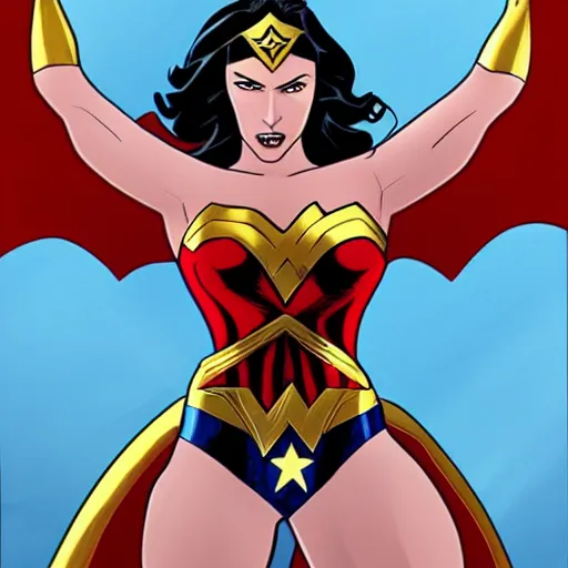 Prompt: Wonder Woman in the style of Justice League Unlimited, highly detailed, portait, character art by Fiona Staples.