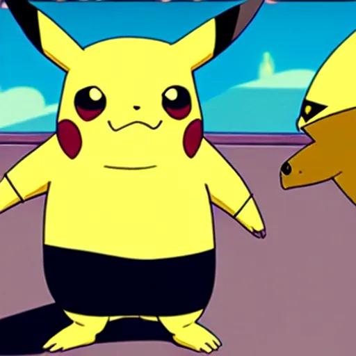 Prompt: epic movie poster summer blockbuster pikachu stars in bobs burgers, directed by stanley kubrick