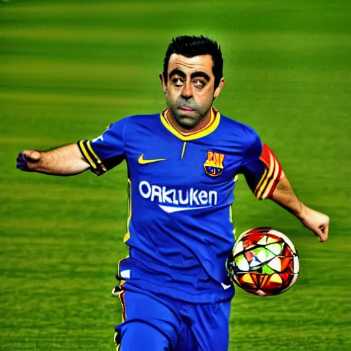 Prompt: xavi hernandez struck by lightning