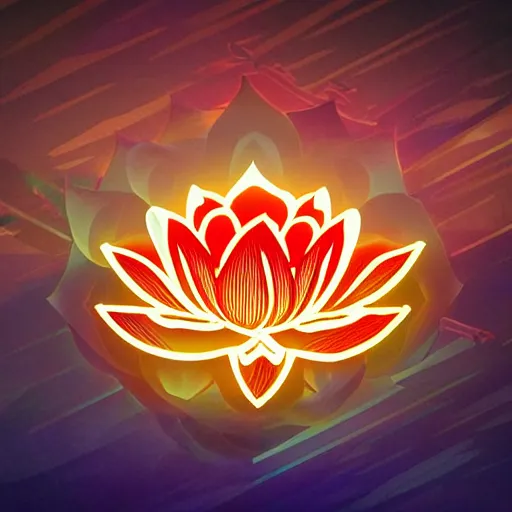 Image similar to lotus flower epic legends game icon stylized digital illustration radiating a glowing aura global illumination ray tracing hdr fanart arstation by ian pesty and katarzyna da bek - chmiel