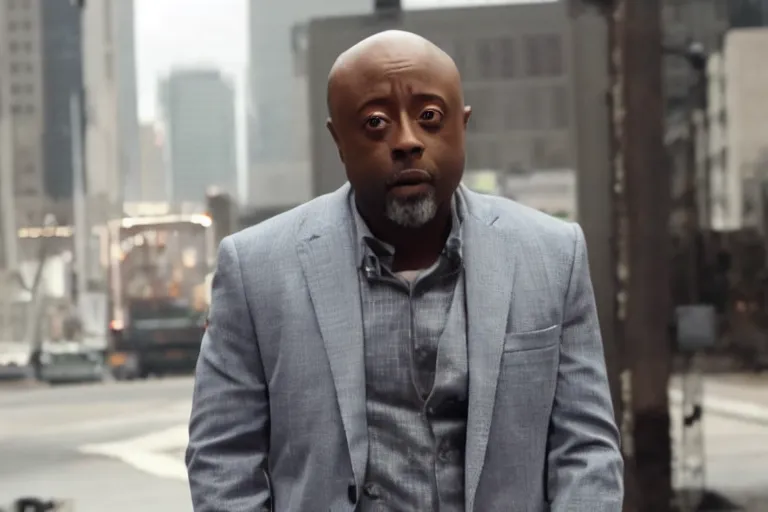 Prompt: donnell rawlings as ashy larry movie still, from the new die hard movie, 8 k, realistic