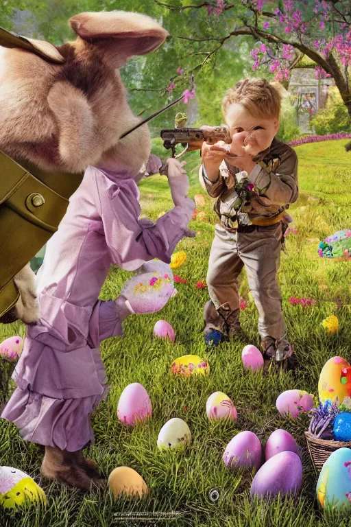 elvis hunting easter eggs on easter sunday, children, | Stable ...