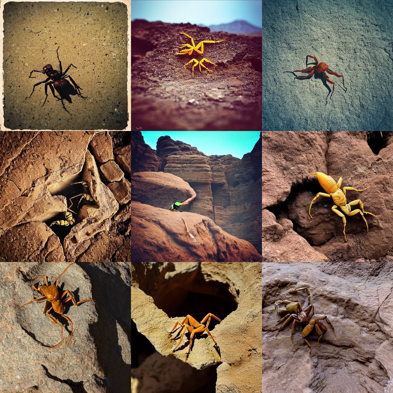 Prompt: “a scorpion in a sandstone pit”