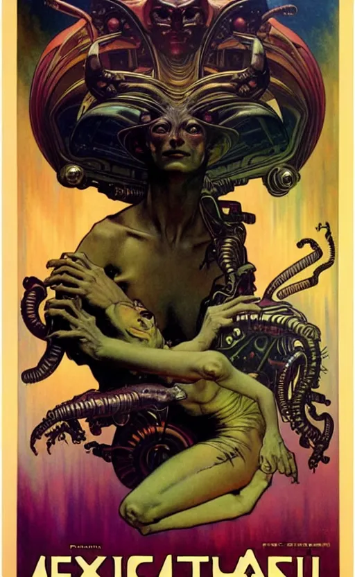 Image similar to exquisite imaginative alien creature poster art, humanoid, music poster, movie art, by frank frazetta, alphonso mucha, norman rockwell 8 k, denoised