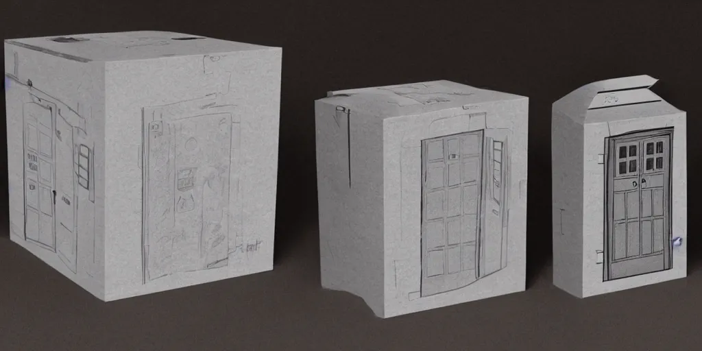 Image similar to the box is bigger on the inside. photorealistic