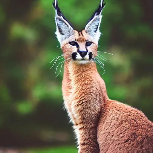 Prompt: portrait photo of cute fluffy caracal, with laurel wreath, highly detailed, high resolution, cosplay photo, bokeh soft, 1 0 0 mm, trending on instagram, by professional photographer, soldier clothing, shot with a canon, low saturation