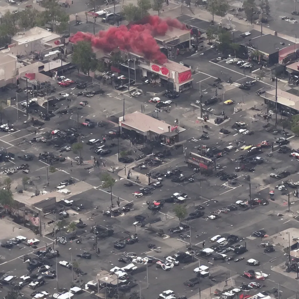 Image similar to strip mall on fire