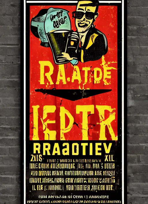 Prompt: Ad poster for Radioactive Beer