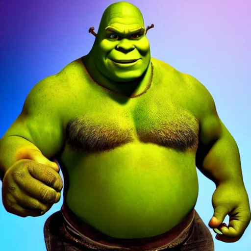 Image similar to shrek as thanos from the avengers