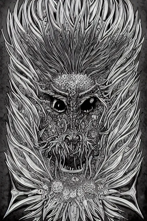 Image similar to thistle goblin monster, symmetrical, highly detailed, digital art, sharp focus, trending on art station