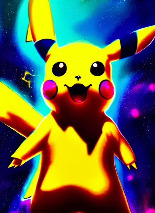 colorful pokemon pikachu-Artwork by @ tuman_69