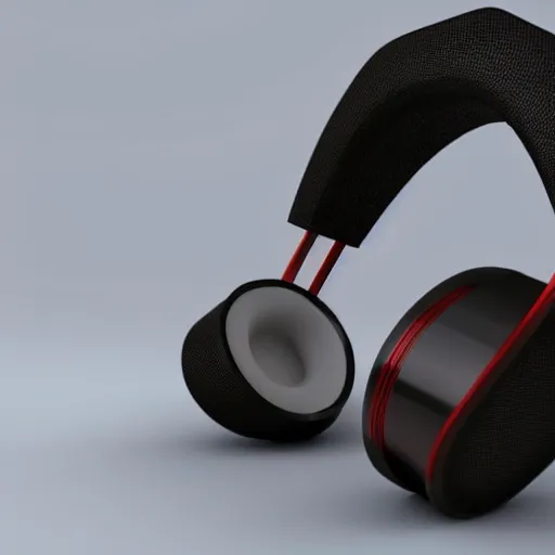 Image similar to headphone ( ( stand ) ), futuristic, techno, cyberpunk, product design, 3 d render, concept, fun, swag