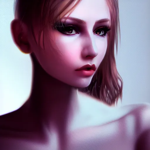 Image similar to a digital photo portrait of a beautiful young android woman. artstation, flickr, hd, 4 k, 3 5 mm, photography, deviantart