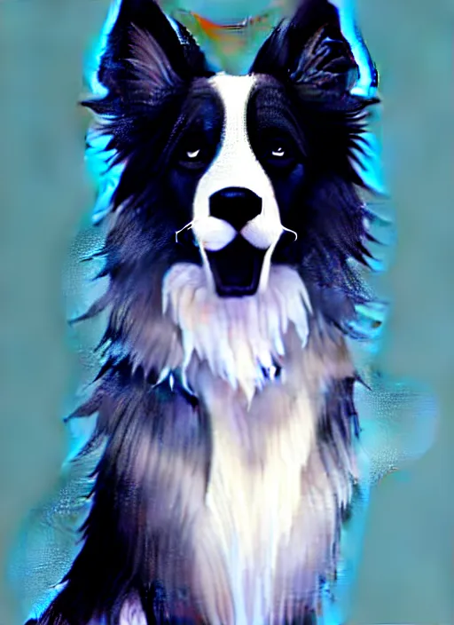 Image similar to wide angle beautiful full body portrait of a cute anthro male border collie fursona with two legs posing in front of a park, character design by charlie bowater, henry asencio, and ross tran, furry art, furaffinity, beautiful, glamor pose, detailed, aesthetic, trending on artstation