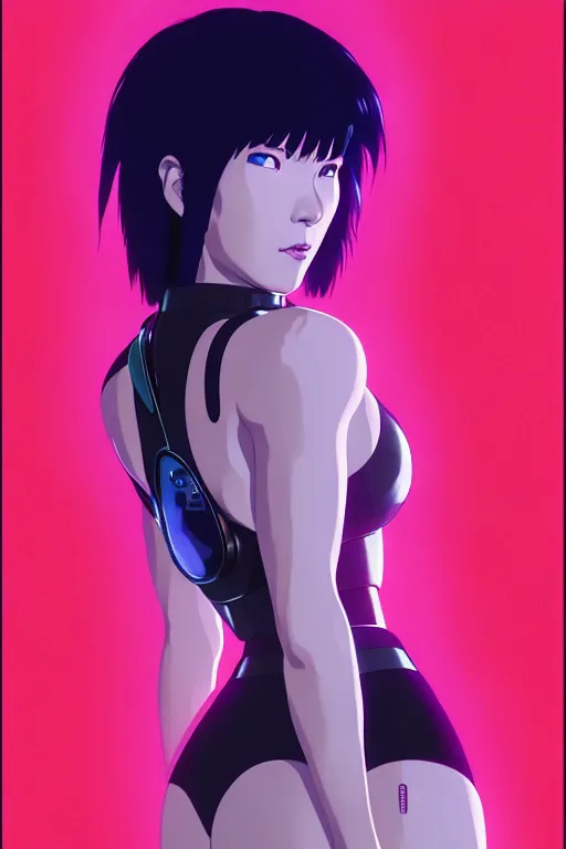 Image similar to a film still portrait of a motoko kusanagi ghost in the shell, finely detailed features : : gits sac 2 0 4 5 by pixar : : by ilya kuvshinov, rossdraws, artgerm, sola digital arts, octane render, production i. g, volumetric lighting, anti aliasing, raytracing : :
