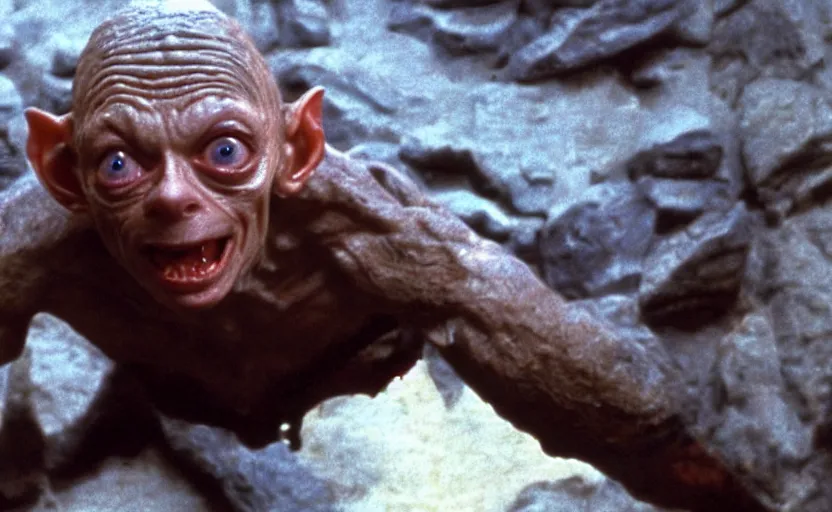 Image similar to a still of gollum in indiana jones and the last crusade ( 1 9 8 9 ),