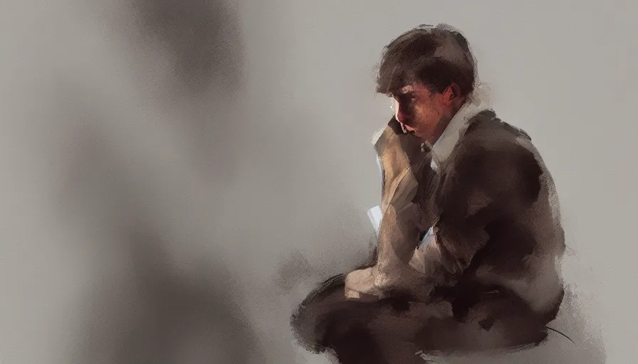 Image similar to the thinker, extremely detailed, jama jurabaev, greig fraser, roger deakins, shaddy safadi, trending on artstation, high quality, brush stroke