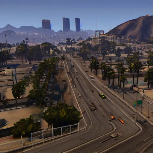 Prompt: los angeles as grand theft auto v screenshot