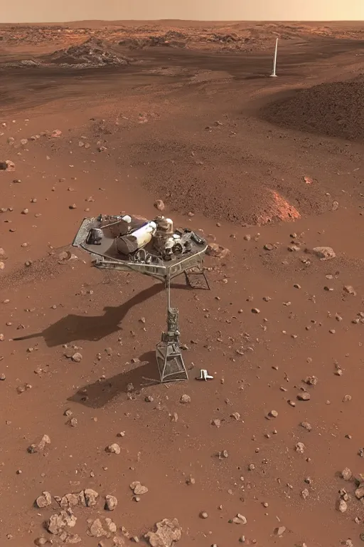 Prompt: mining site on mars