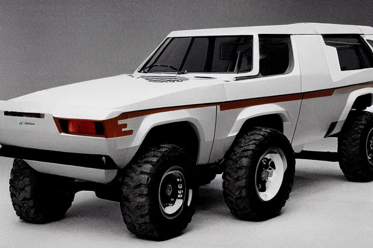 Image similar to off-road SUV concept car from 1976, designed by Giorgetto Giugiaro, presented at the North American Auto Show 1975