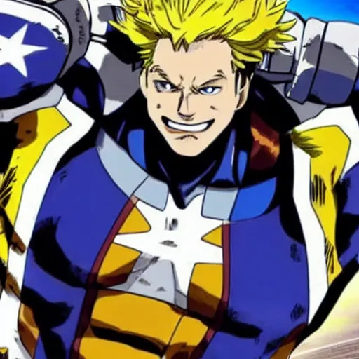 Prompt: chris pratt as all might from my hero academia