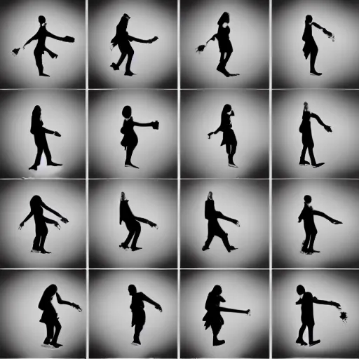 Image similar to One image consisting of ten images of a person walking from left to right, the images has to be in sequence for animation, game art, hd