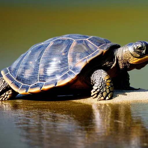 Image similar to An astonished Winston Churchill discovers the first turtle ever in Galapagos, XF IQ4, f/1.4, ISO 200, 1/160s, 8K, RAW, unedited