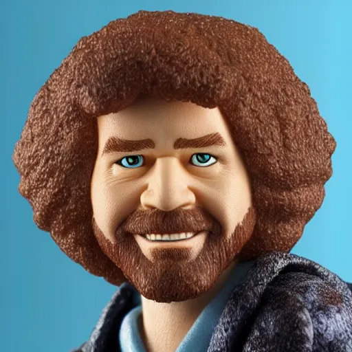 Prompt: bob ross as an action figure, realistic, detailed