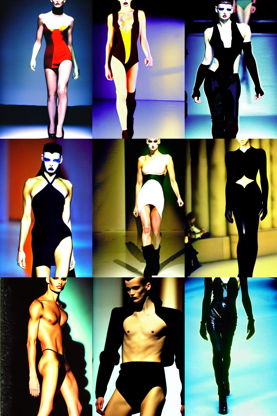 Prompt: masculinized La Chimère by Thierry Mugler Autumn/Winter 1997-1998