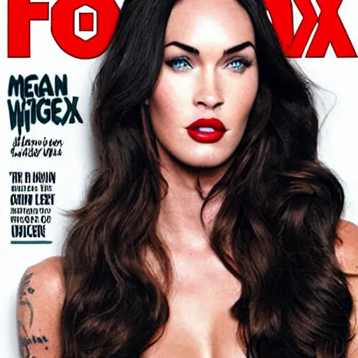 Prompt: megan fox as a fox, humor, magazine